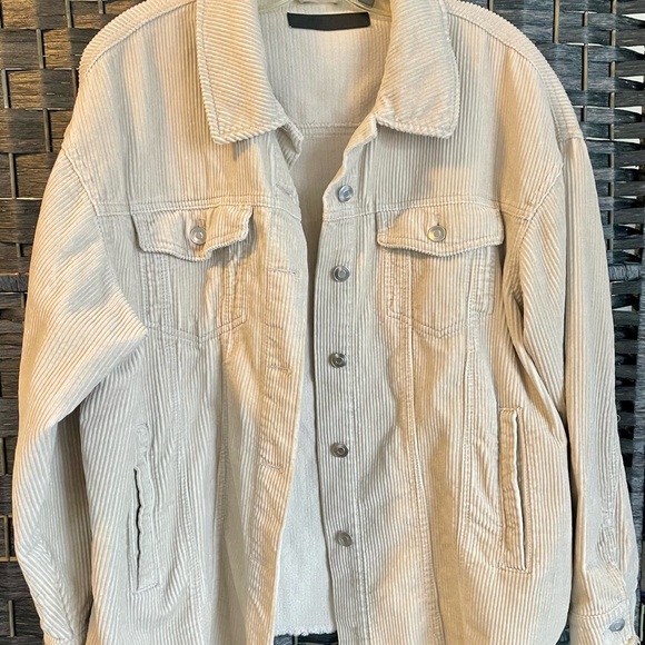 ONLY Beige Corduroy Button-Front Jacket - Picture 3 of 5